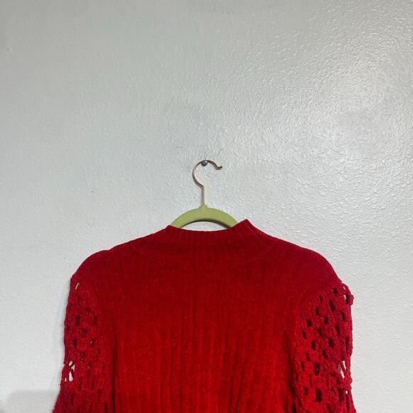 Michael Simon Red Cropped Sample Vintage Sweater Sz M - Picture 6 of 12